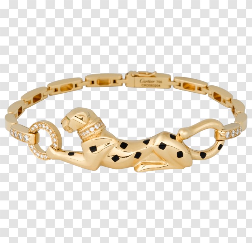 Leopard Cartier Bracelet Tsavorite Diamond - Gold Transparent PNG