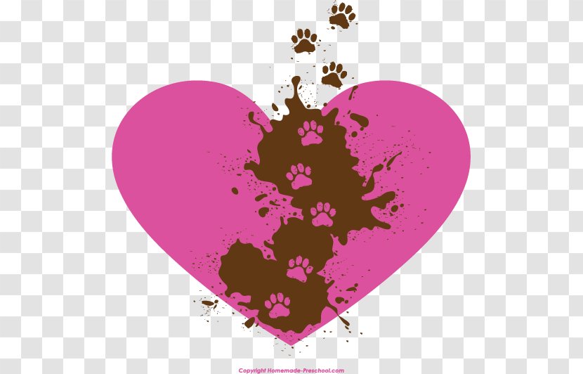 Paw Heart Tiger Clip Art - Watercolor Transparent PNG