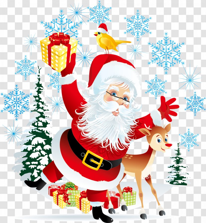 Santa Claus Gift Christmas Clip Art - Decoration - Vector Transparent PNG