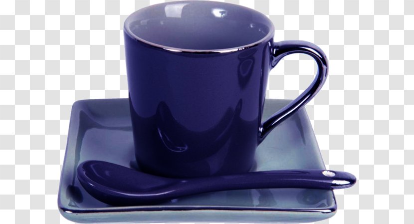 Coffee Cup Mug Saucer - Cobalt Blue Transparent PNG