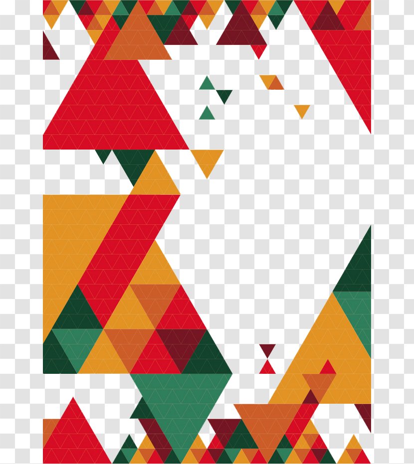 Christmas Flyer Poster - Rectangle - Colorful Triangle Transparent PNG