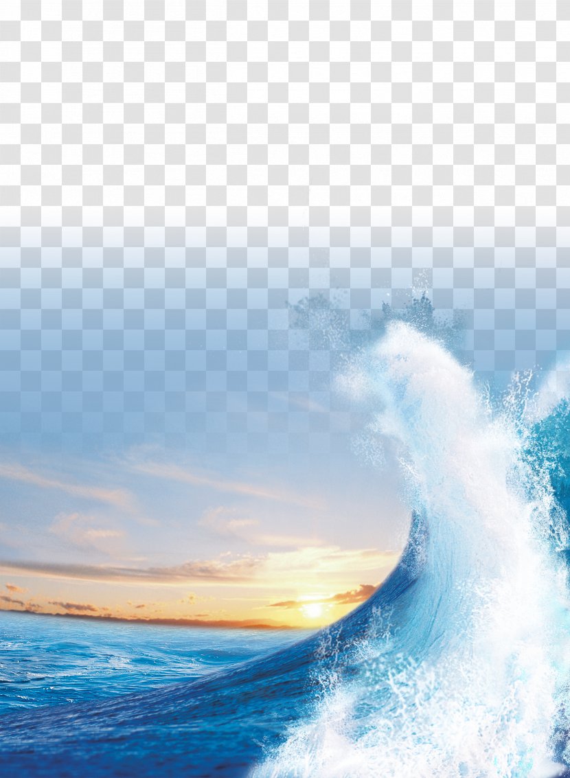 Light Sea Sunset Wind Wave - Blue Transparent PNG