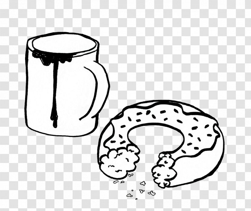 Line Art Donuts Drawing Black And White Coffee Doughnuts - Tree - Cartoon Donut Transparent PNG