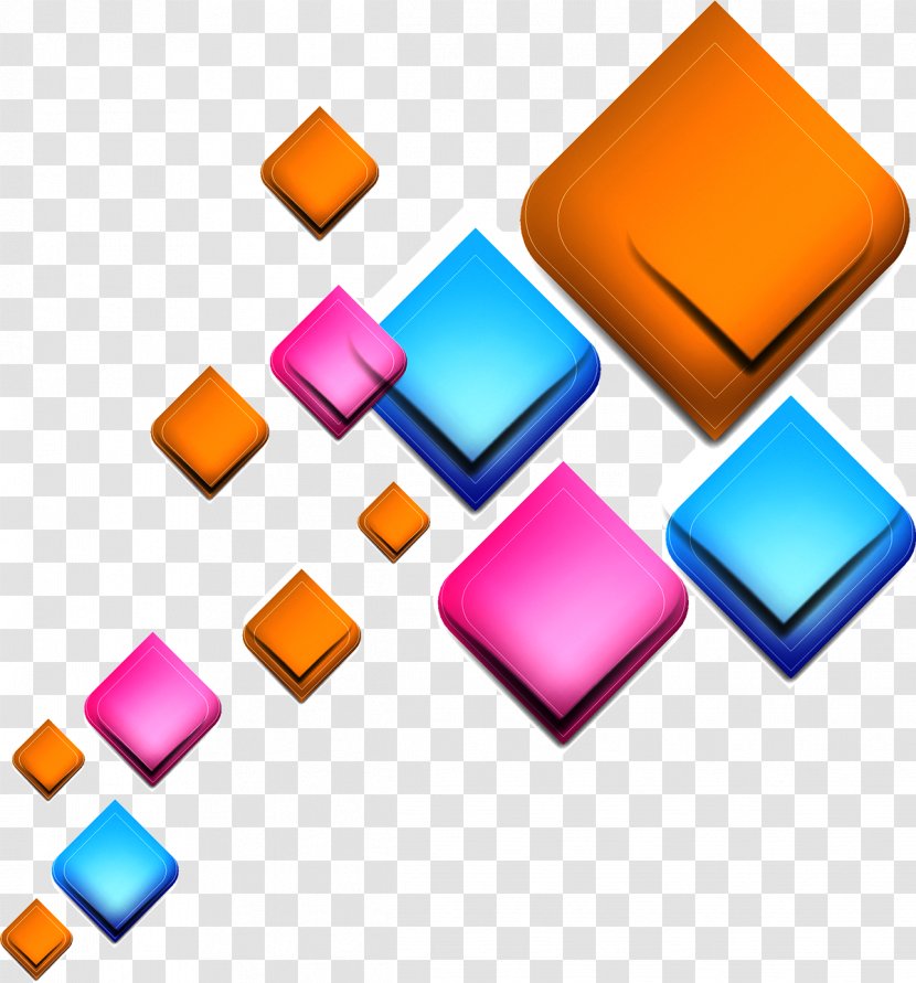 Geometry Light Square Geometric Shape - Orange - Colorful Cube Transparent PNG