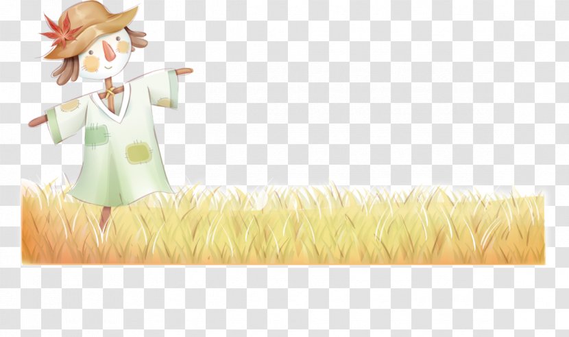 Scarecrow Cartoon Illustration - Wheat Field Transparent PNG