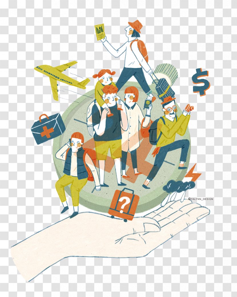 Cartoon Flat Design Illustration - Tourism - People Travel Transparent PNG
