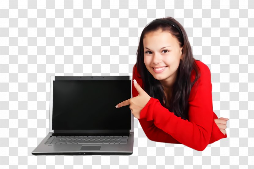 Girl Cartoon - Personal Computer - Learning Neck Transparent PNG