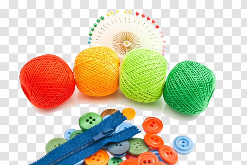 Button Clothing Yarn Textile Sewing Needle - Knitting - Colored Ball Of And Needles Zipper Transparent PNG