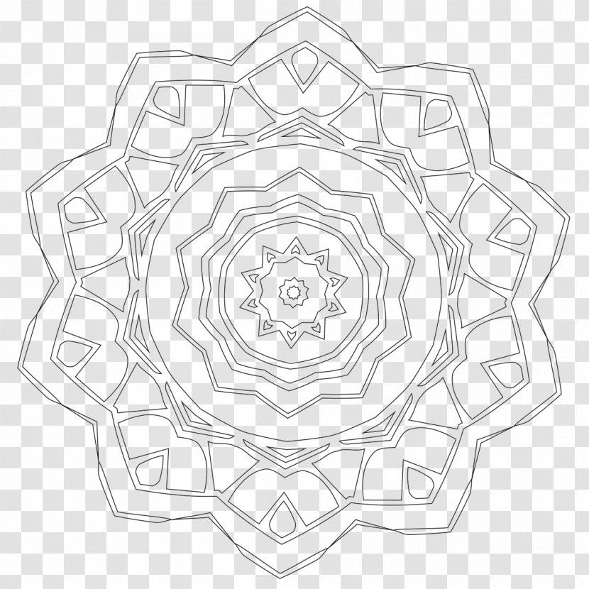 Symmetry White Line Art Pattern - Drawing - Mandalas Transparent PNG