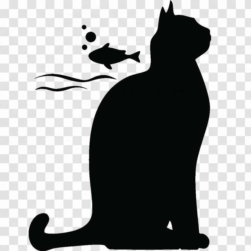 Black Cat Kitten Whiskers Domestic Short-haired - Silhouette Transparent PNG