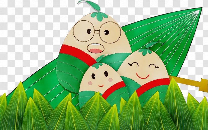 Green Cartoon Animated Happy Leaf - Grass Fictional Character Transparent PNG