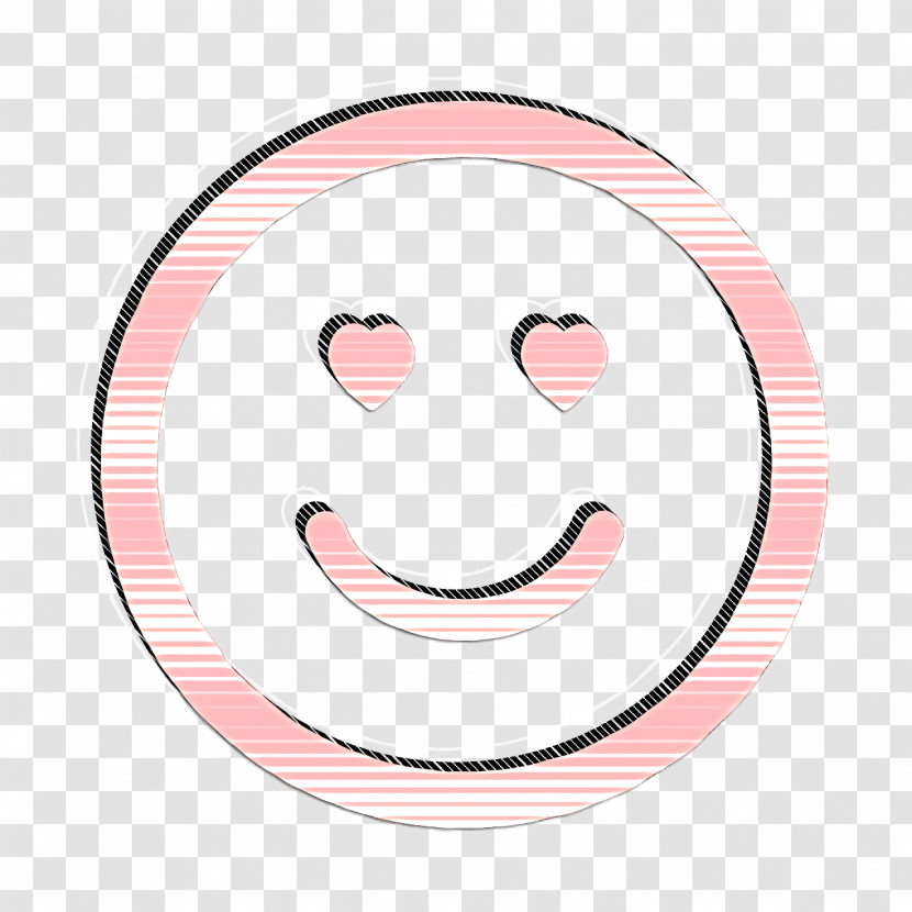 Emoticon In Love Face With Heart Shaped Eyes In Square Outline Icon Smile Icon Emotions Rounded Icon Transparent PNG