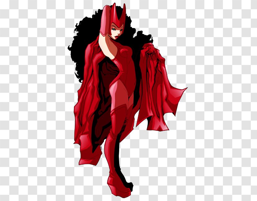 Wanda Maximoff Polaris Fan Art Cartoon - Silhouette - Vision Scarlet Witch Transparent PNG