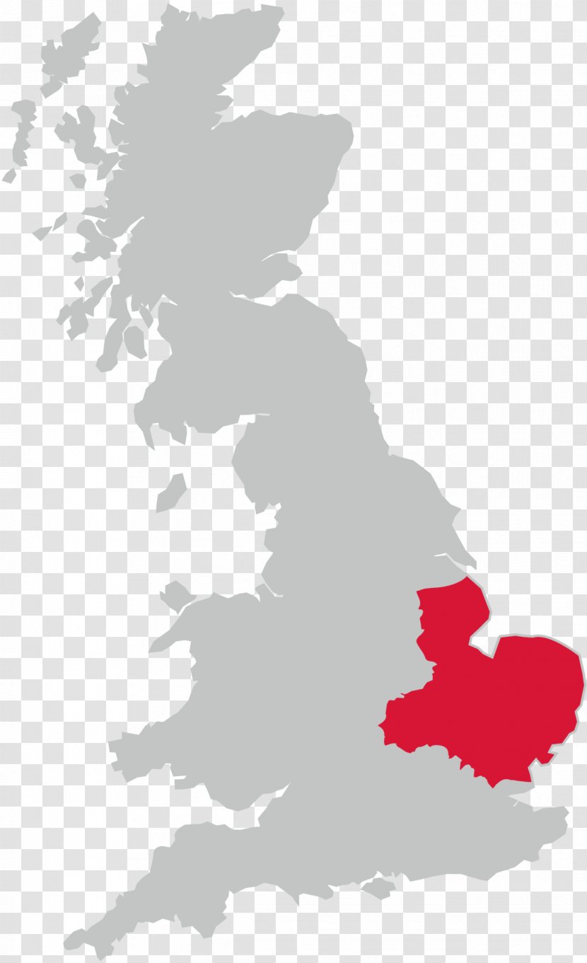 England Vector Map - Red Transparent PNG