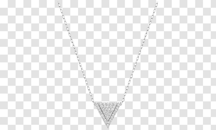 White Necklace Triangle Symmetry Pattern - Monochrome - Swarovski Jewelry Diamond And More Women Transparent PNG