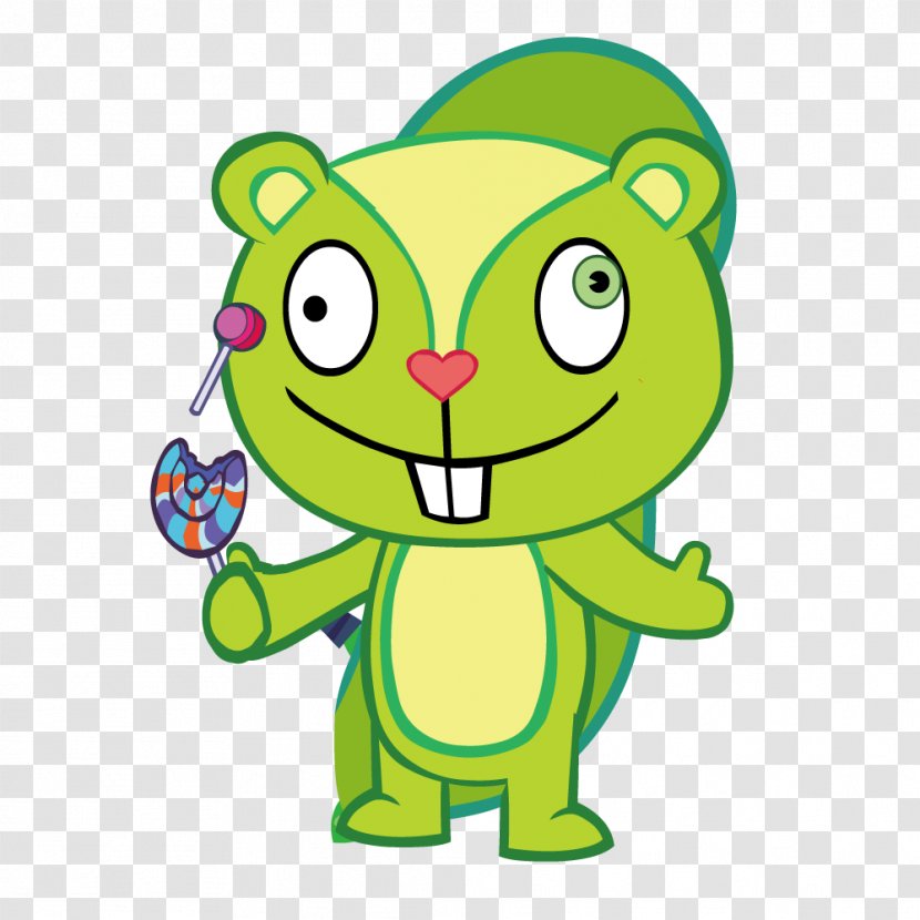 Lollipop Candy - Fictional Character - Green Little Squirrel Holding A Transparent PNG