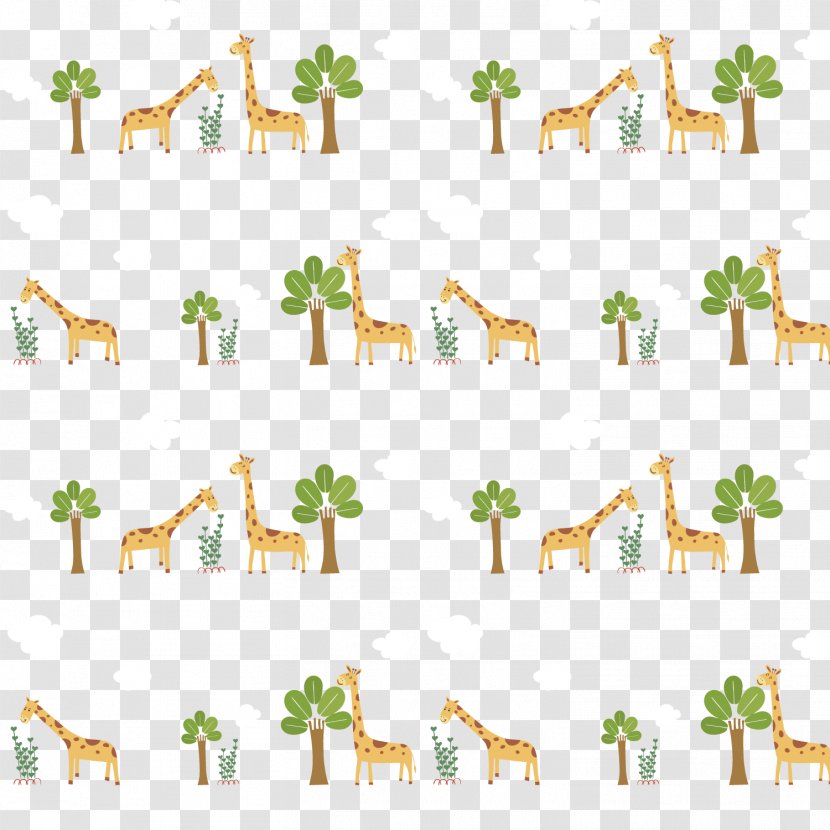 Giraffe Cartoon - Grass - Background Decoration Transparent PNG