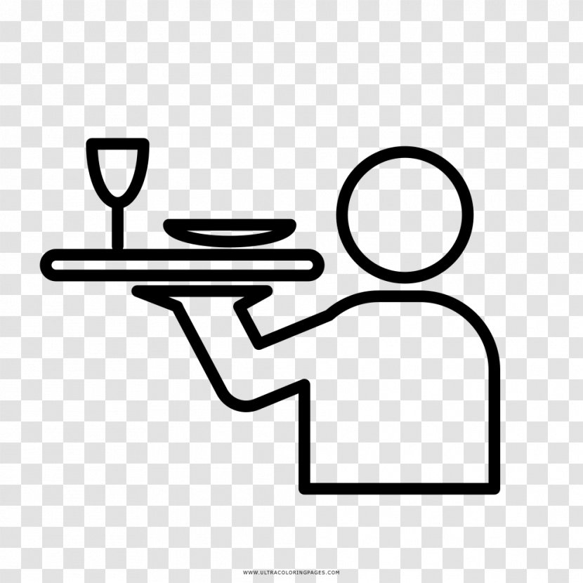 Drawing Coloring Book Waiter Clip Art - Text - Chain Restaurant Posters Transparent PNG