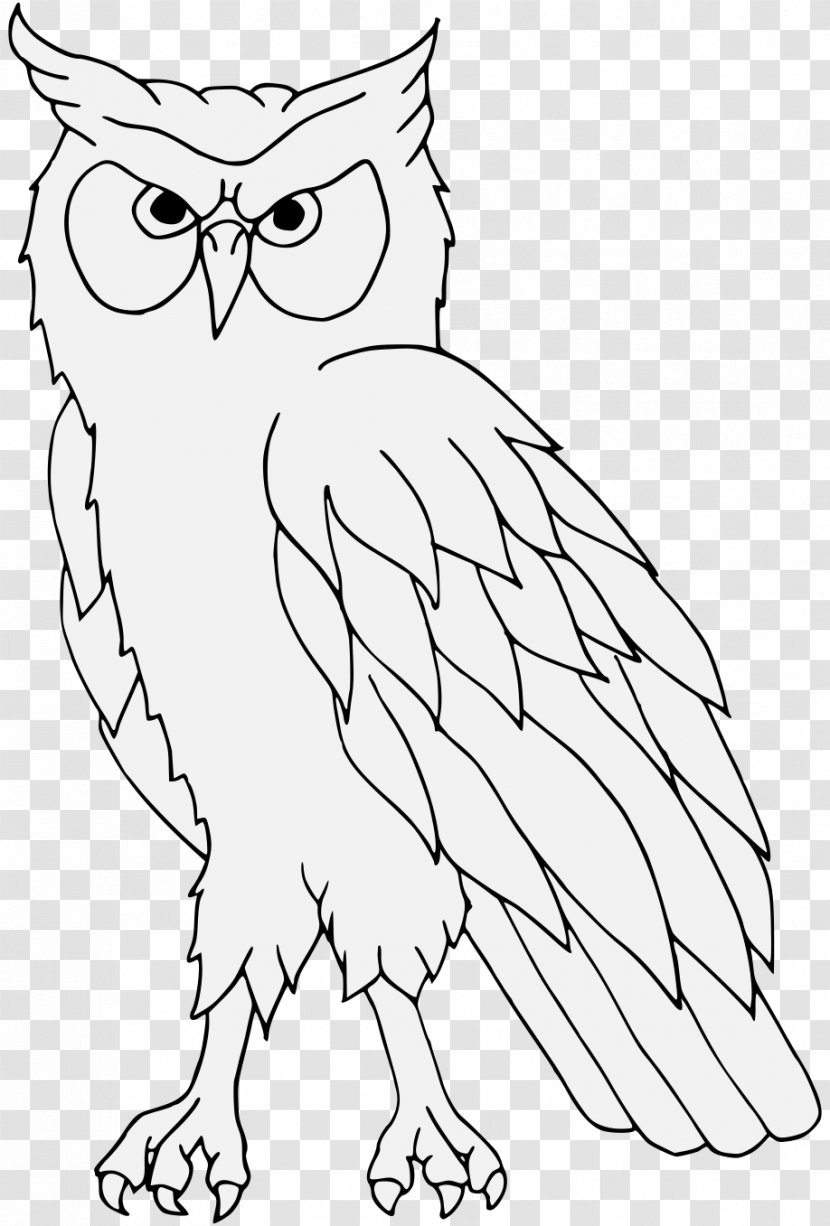Owl Line Art Heraldry Clip - Wildlife Transparent PNG