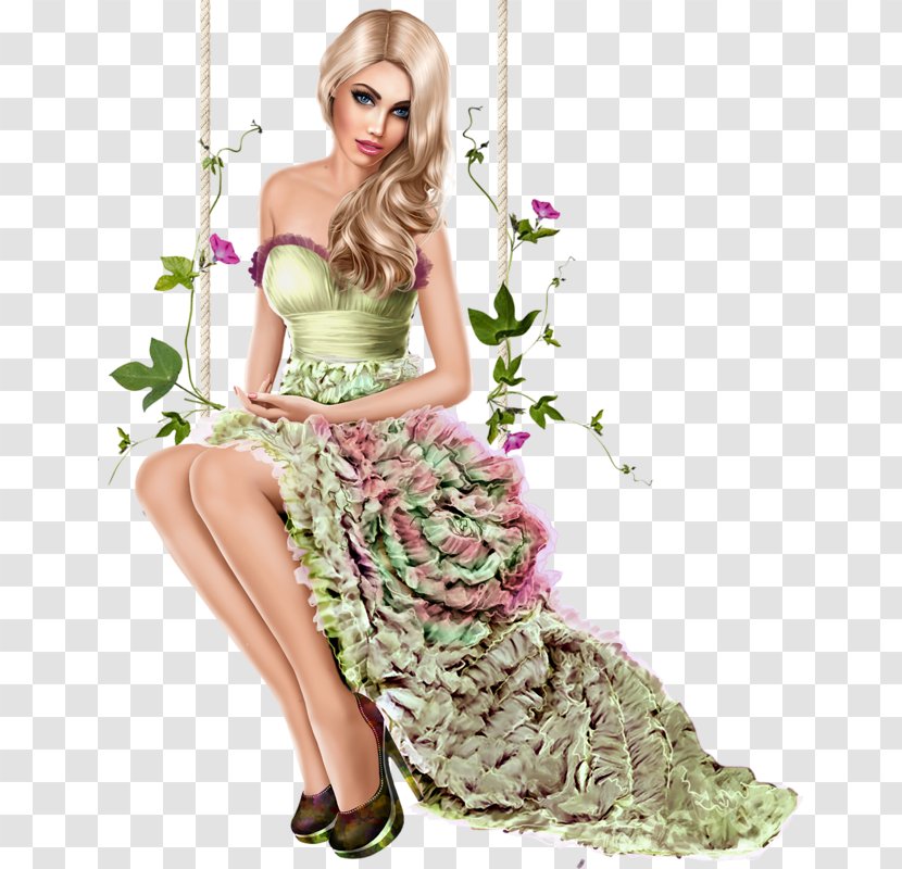 Digital Art Illustration - Flower - Woman Transparent PNG
