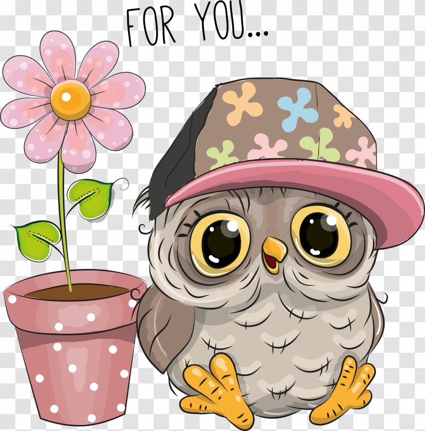 Owl Cartoon Royalty-free Stock Photography - Vector With Potted Transparent PNG