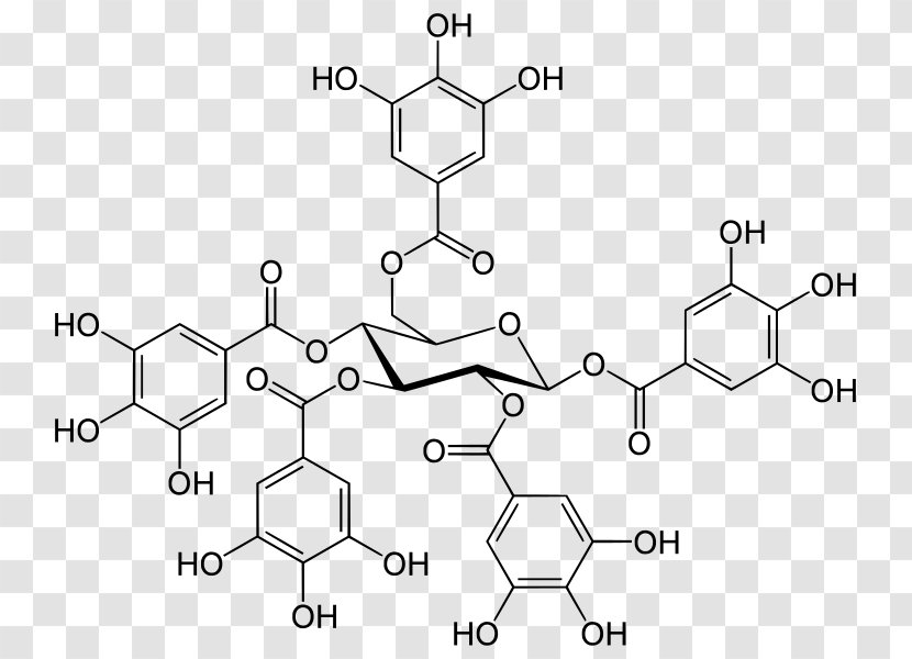 1,2,3,4,6-Pentagalloyl Glucose Gallotannin Pentagaloil Glukoza Ellagitannin - Parallel - Punica Granatum Transparent PNG
