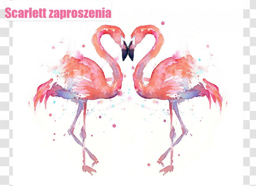 Flamingo Watercolor Painting Canvas Print Art - Decorative Arts Transparent PNG