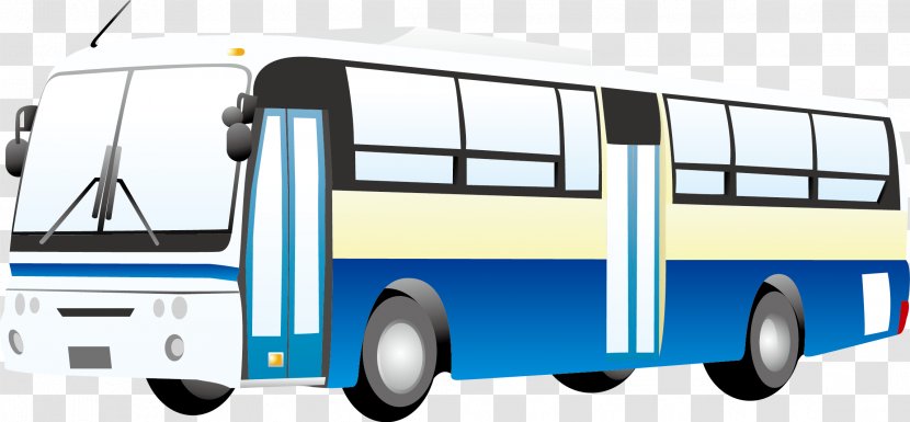 Bus Public Transport Cartoon - Vector Transparent PNG