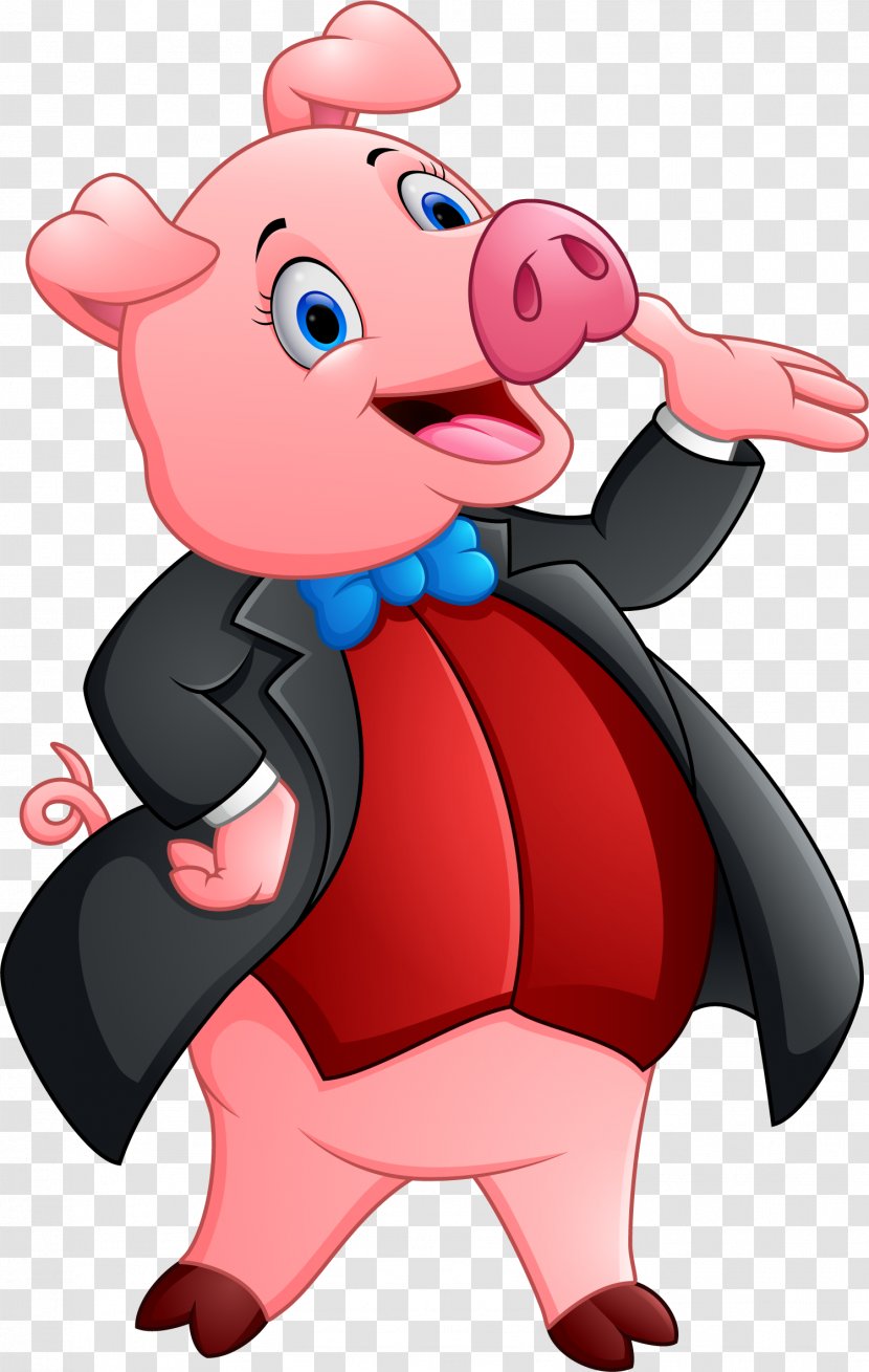 Domestic Pig Royalty-free Stock Photography Clip Art - Tree - Pink Cartoon Piggy Transparent PNG