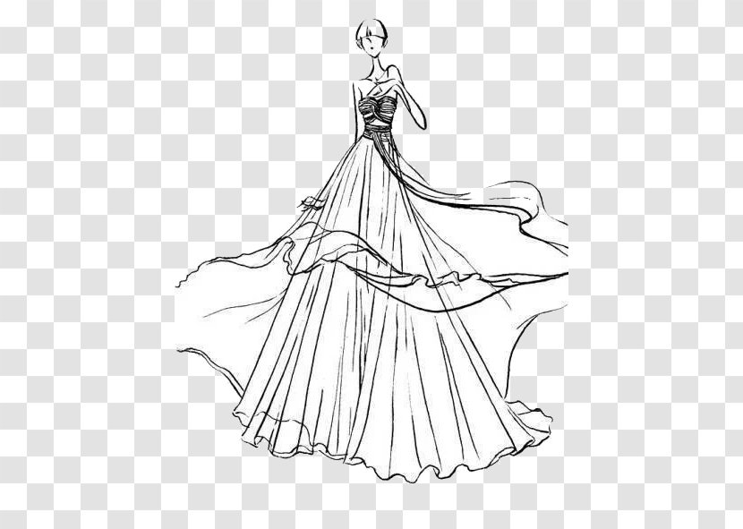 Wedding Dress Invitation Clothing - Day - Beautiful Line Transparent PNG