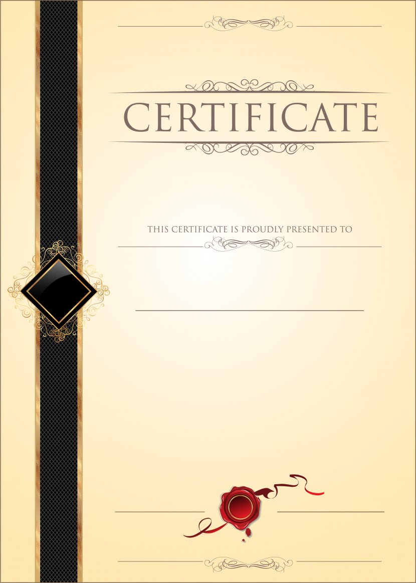 Academic Certificate Template Diploma - Coreldraw - Empty Blank Image Transparent PNG
