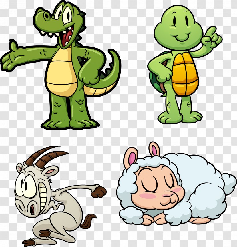 Sheep Goat Cartoon Clip Art - Vertebrate - Vector Alligator Turtle Cute Little Transparent PNG