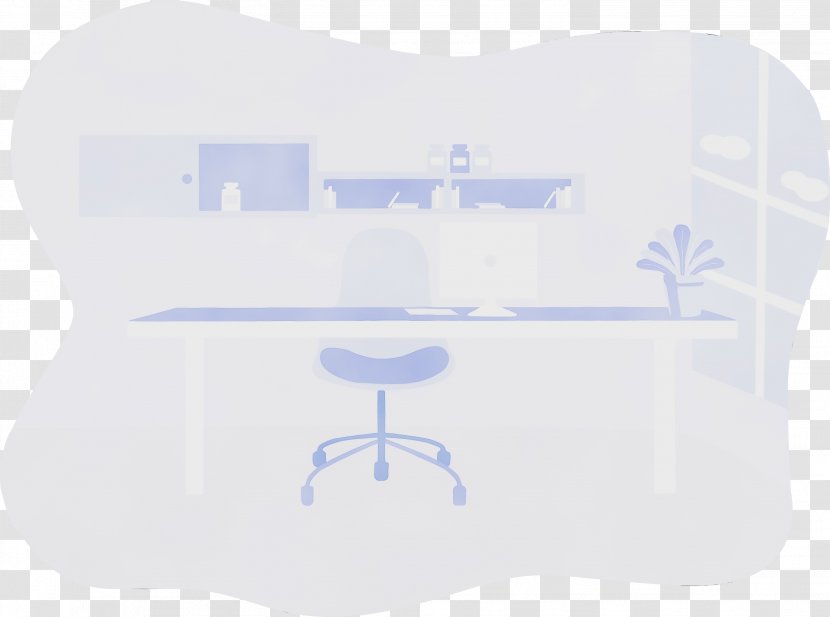 White Furniture Chair - Watercolor Transparent PNG