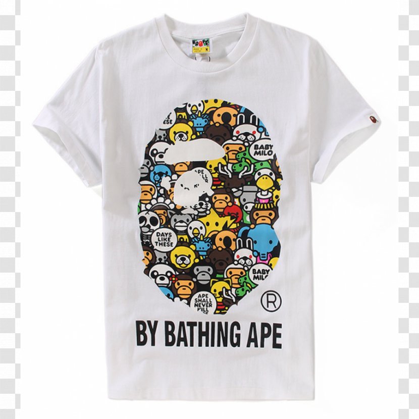 T-shirt A Bathing Ape Sleeve Clothing - Milo Transparent PNG