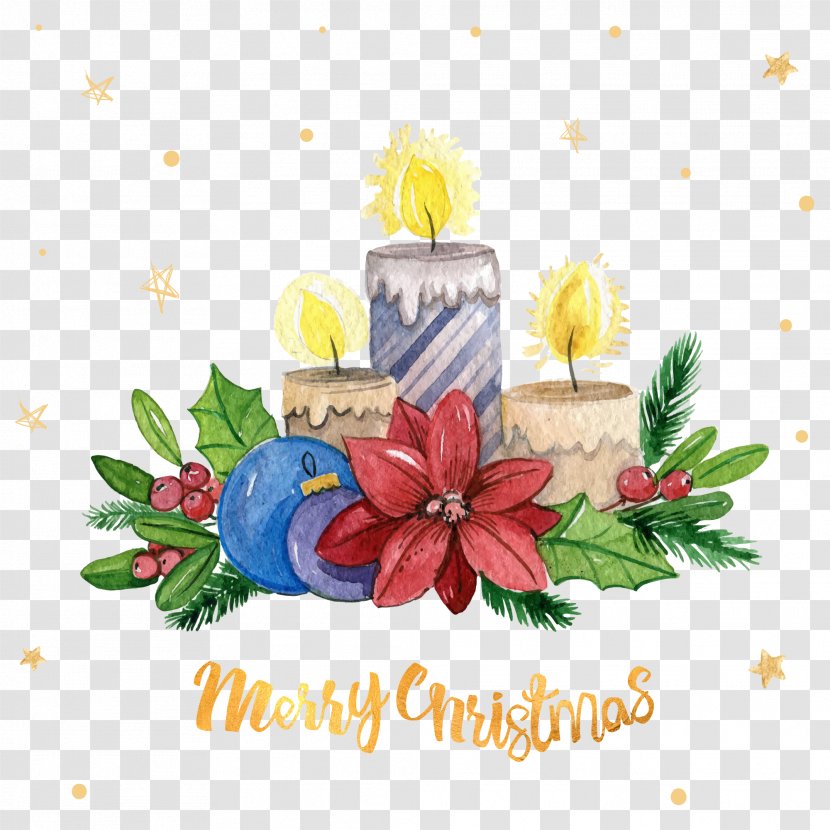 Christmas Candle Flower - Drawing Transparent PNG