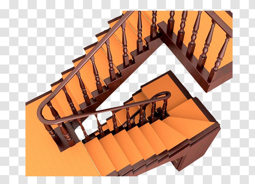 Wood Stairs Stair Riser Turning Beam - Roof - Turning, Revolving Steps, Transparent PNG