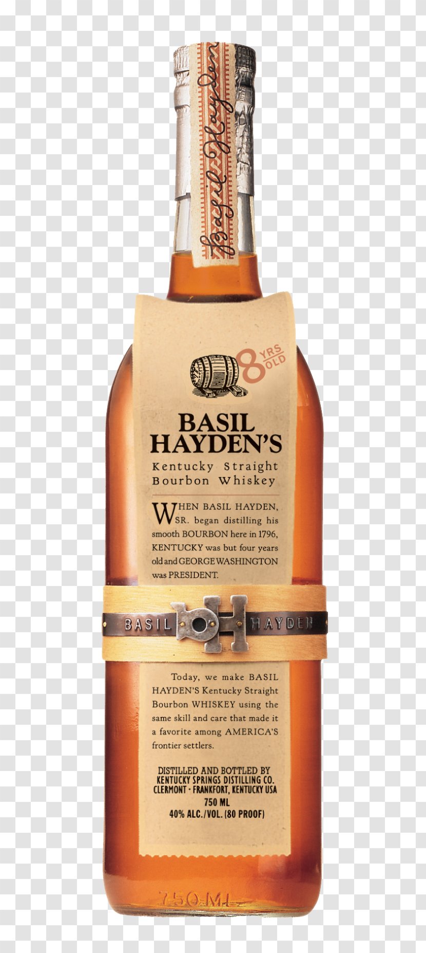 Basil Hayden's Bourbon Whiskey Rye Distilled Beverage - Mezcal - Bottle Transparent PNG