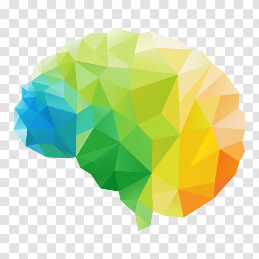 Human Brain Polygon Vector Graphics Clip Art - Yellow Transparent PNG