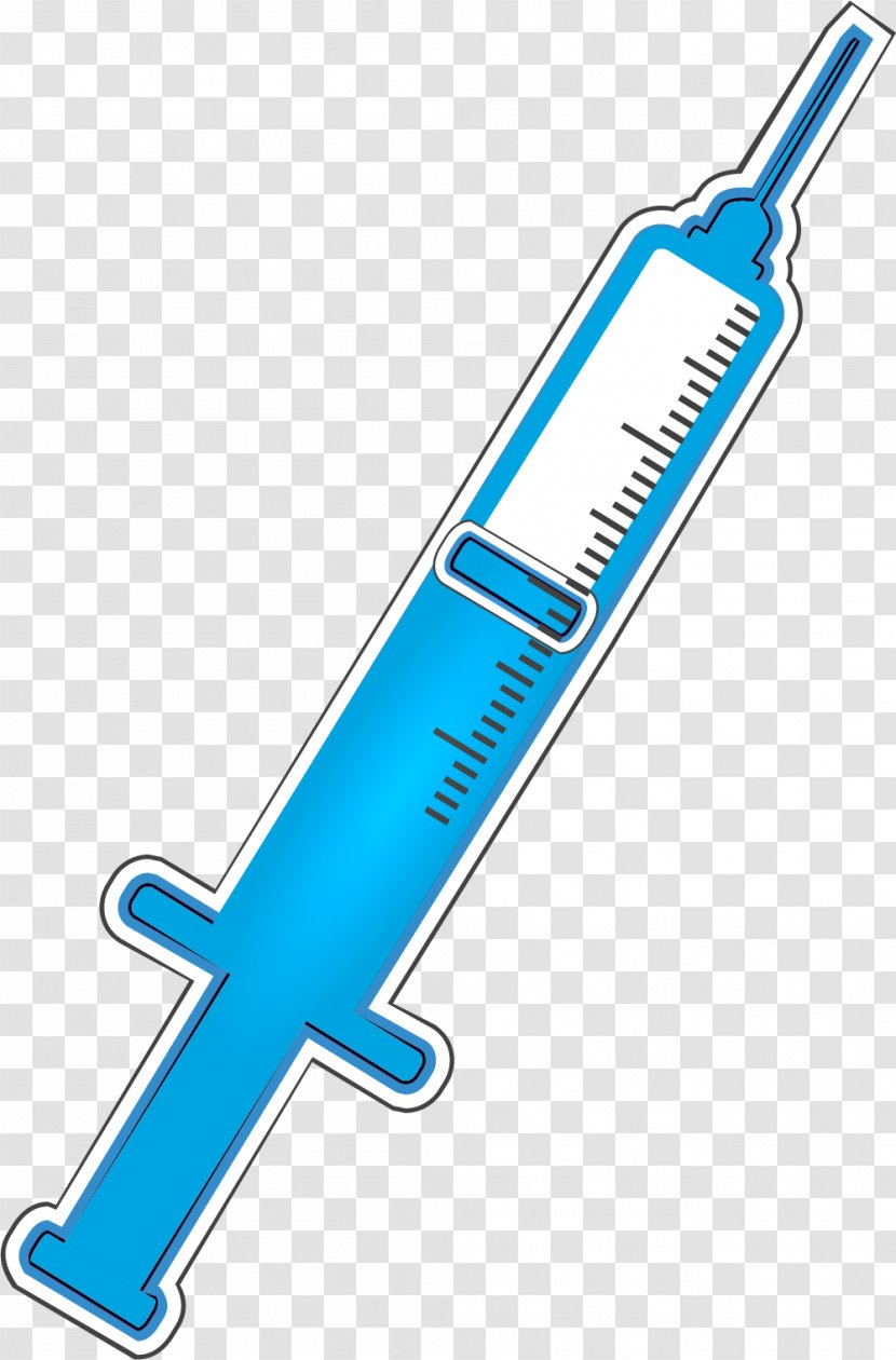 Sewing Needle Cartoon - Cylinder - Blue Syringe Transparent PNG
