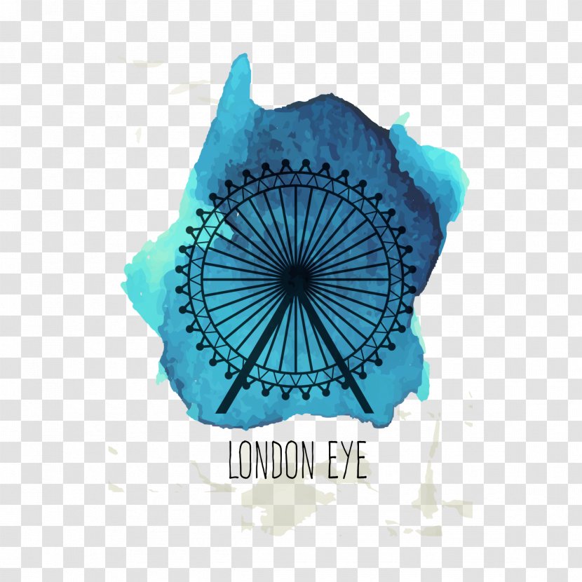Big Ben London Eye - Watercolor Transparent PNG