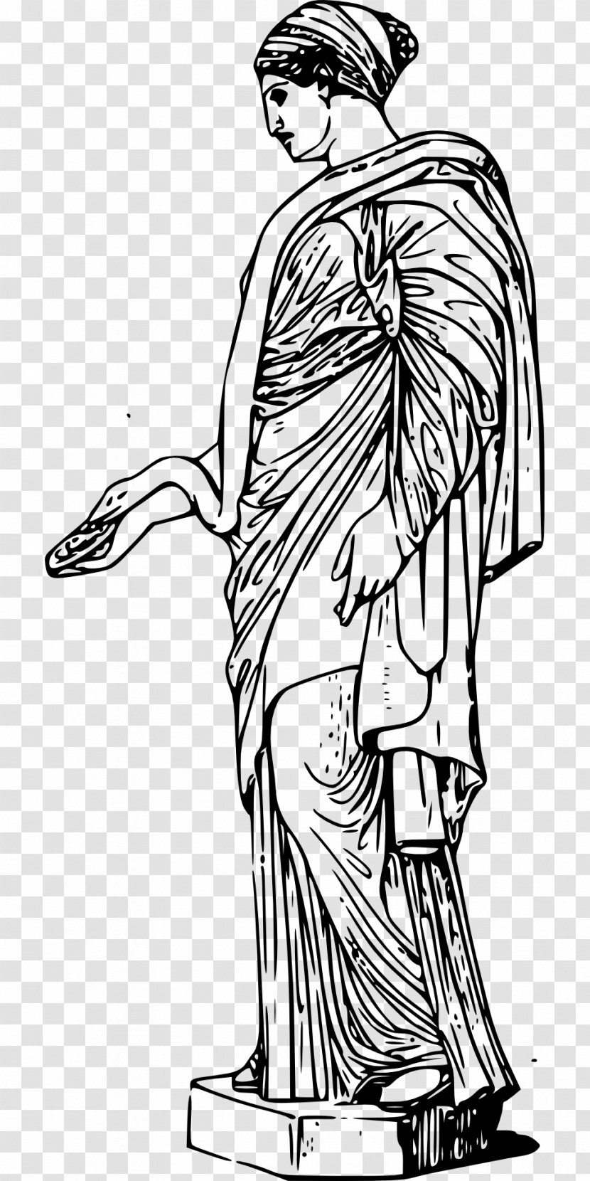 Ancient Greek Sculpture Statue Clip Art - Heart - Toga Transparent PNG