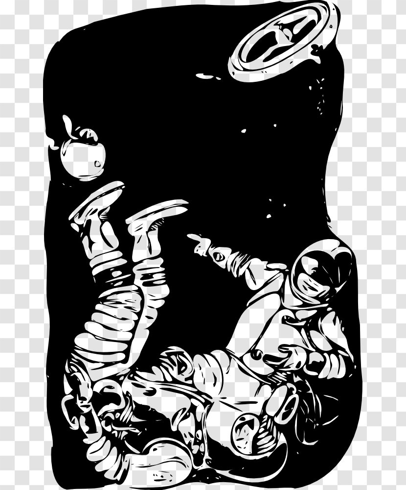 Danger In Deep Space Astronaut Outer Clip Art - Monochrome Transparent PNG