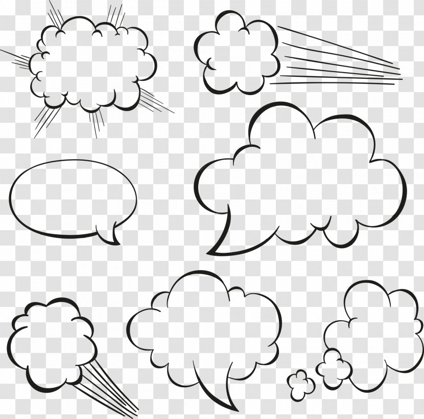 Cloud Drawing Speech Balloon - Vector White Explosion Effect Transparent PNG
