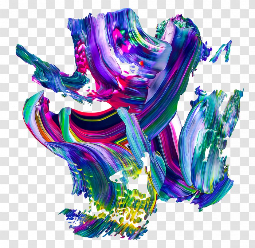Rainbow Color Background - Electric Blue Paint Transparent PNG