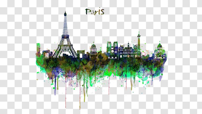Skyline Watercolor Painting Art Drawing - Work Of - Paris Transparent PNG