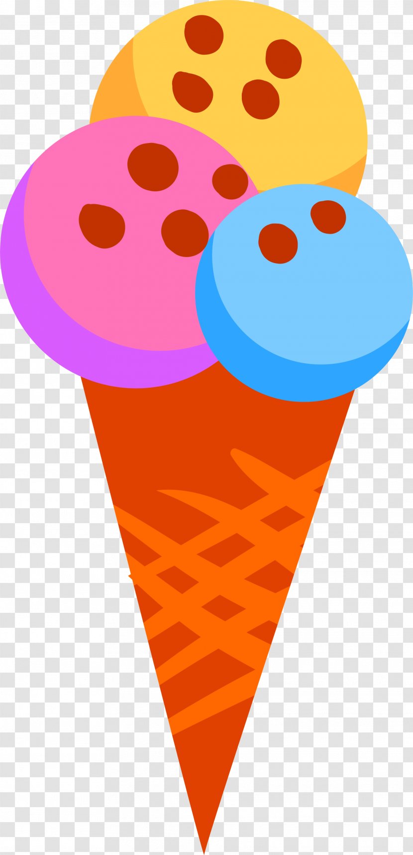 Ice Cream Cones Clip Art - Orange - Colorful Cartoon Transparent PNG