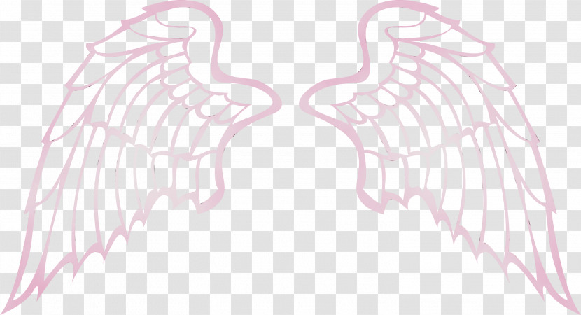White Wing Line Art Nose Head Transparent PNG