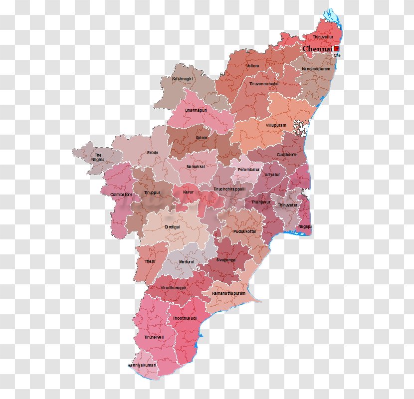 Erode Cuddalore Tiruppur Thoothukudi Dharmapuri District - Tamil - Map Transparent PNG