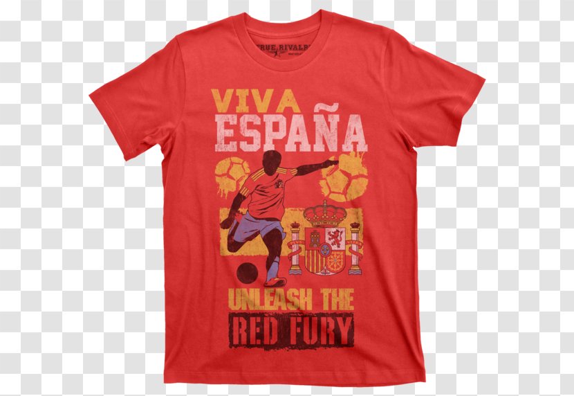 T-shirt Sleeve Clothing Crew Neck - Shirt - Spain Soccer Transparent PNG