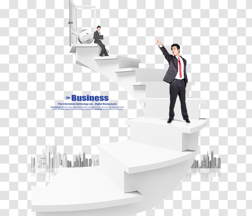 Commerce Business Stairs Information - Man On The Transparent PNG